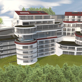 Visualisierte Ansicht vom Hotel Kronelamm nach der Erweiterung